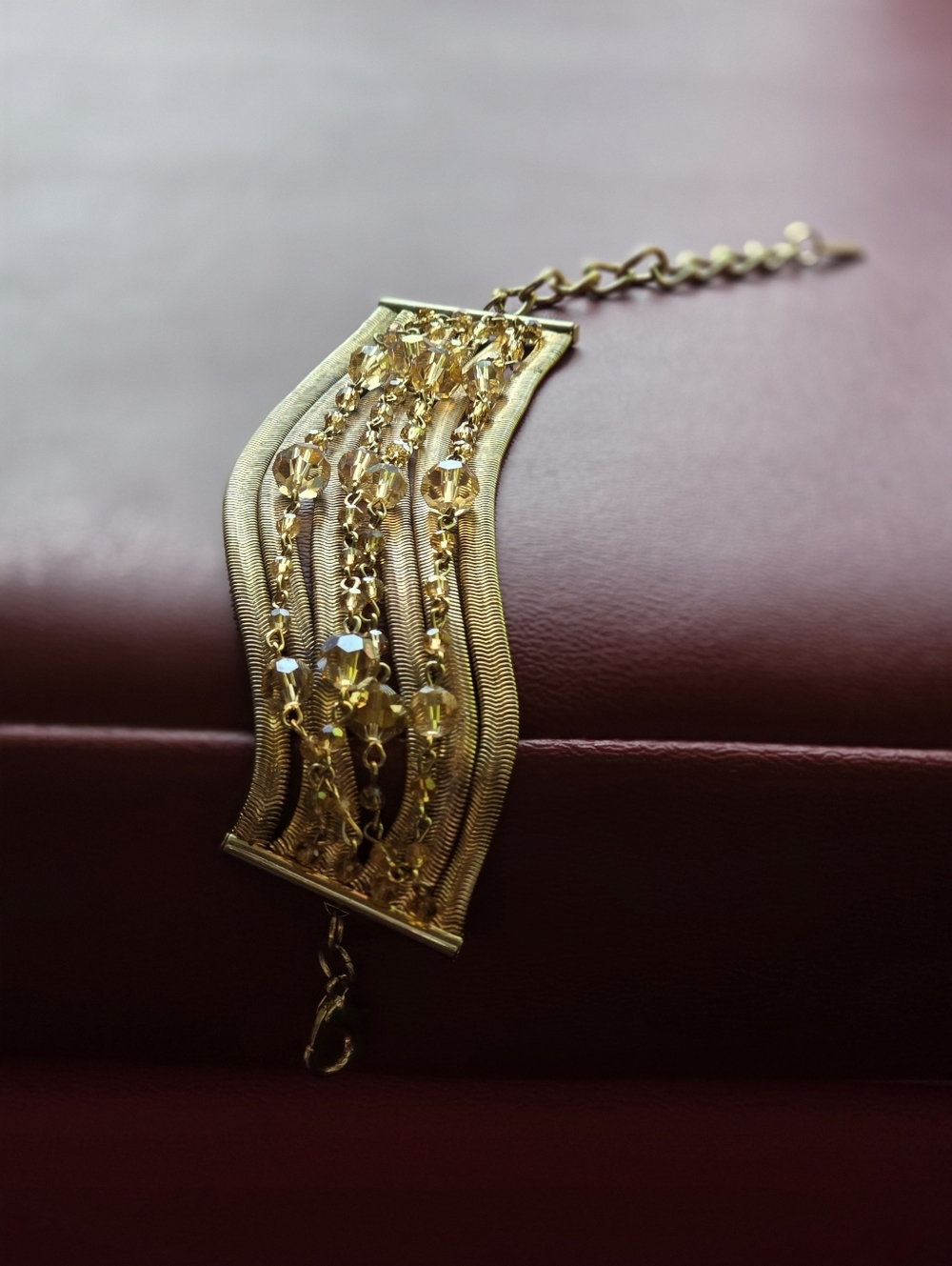 Gold Beaded Multi-Row Bracelet